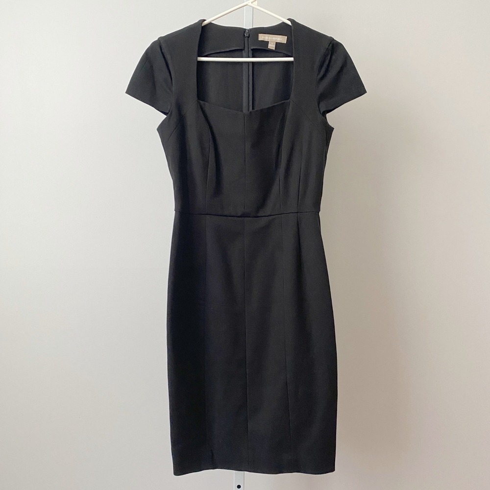 Banana Republic Office Siren Academia Clean Professional Sheath Dress 6 Black